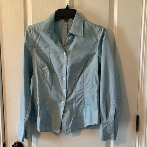 Blue Checkered Button-Up Shirt